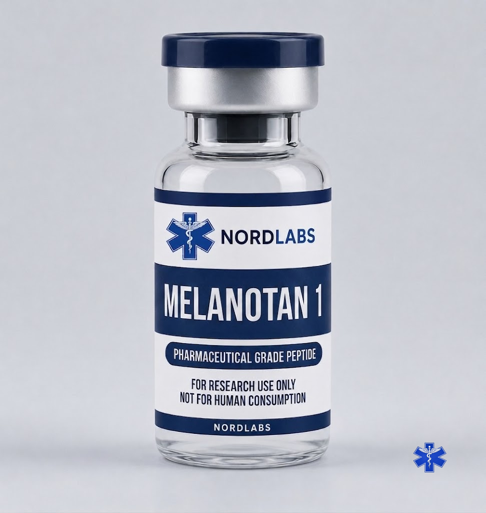Melanotan 1 research-grade peptide vial from NordLabs